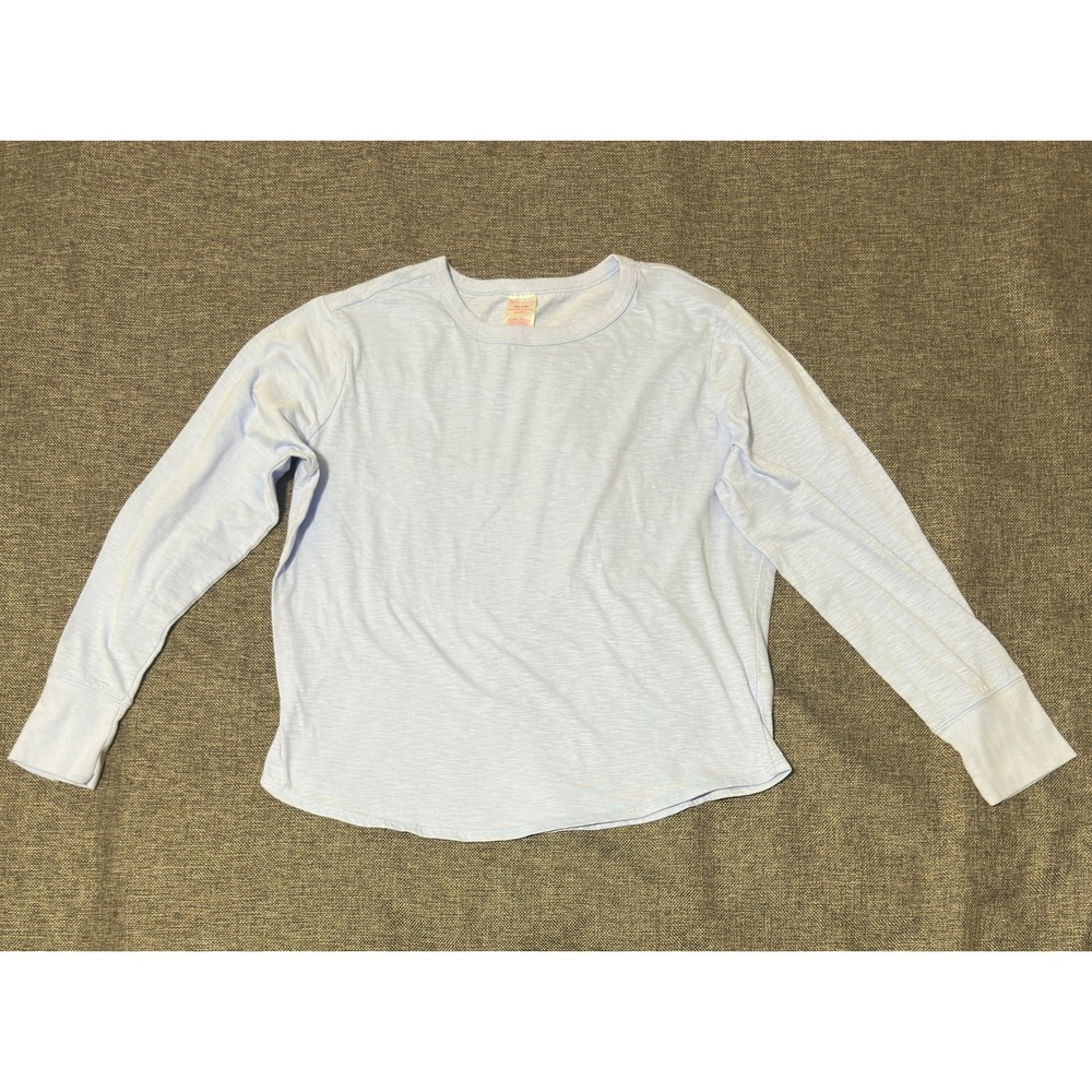 No Boundaries Juniors XXL (19) Long Sleeve Shirt Light Blue Slub Knit